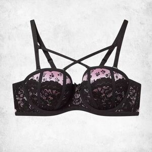 Torrid 42DD Bombshell Everyday Push-Up Bra  Pink & Black Lace (New Without Tags)